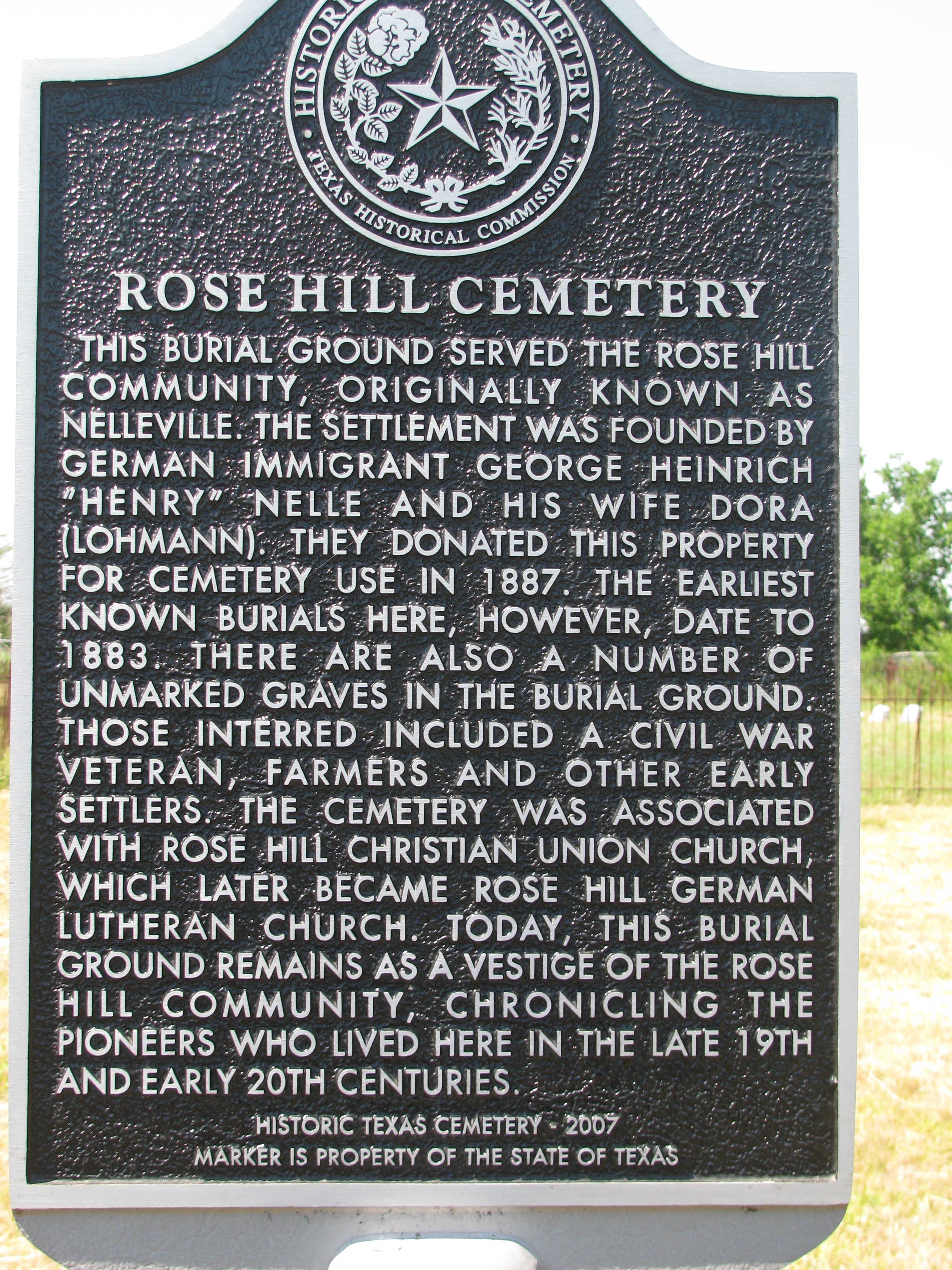 About Rose Hill Rose Hill Cemetery